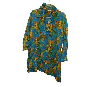 Roberta Roller Rabbit NEW NWT blue Tropical yellow floral hoodie cover u…